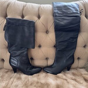 Guess Sleek Black Over the Knee Boots